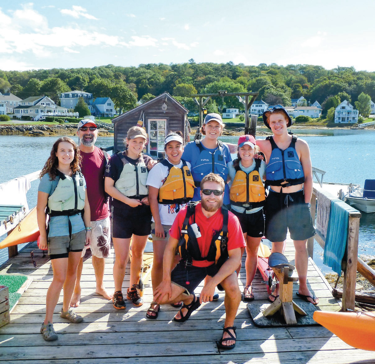 Students on dock