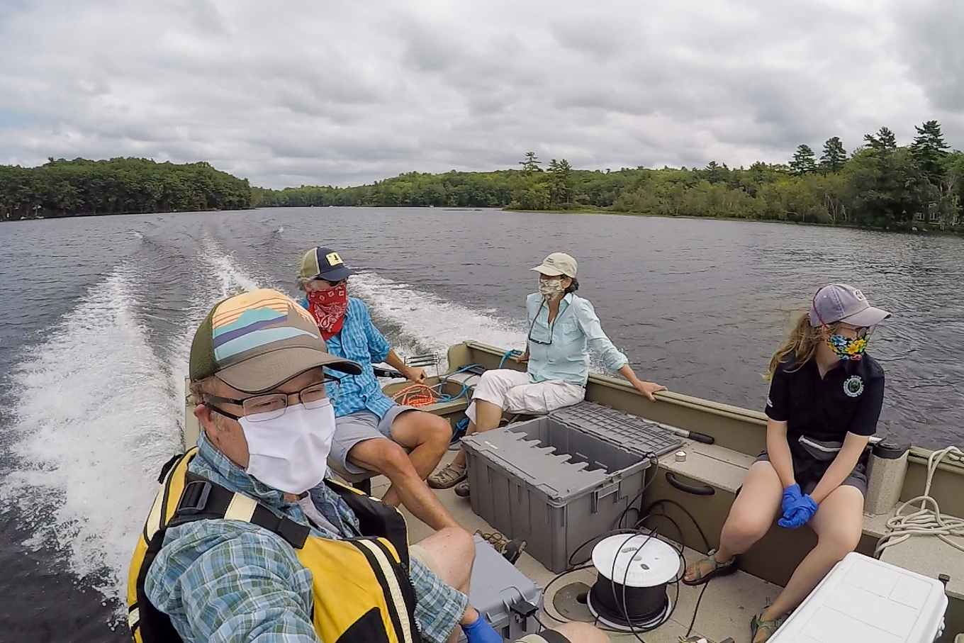 Moving boat selfie