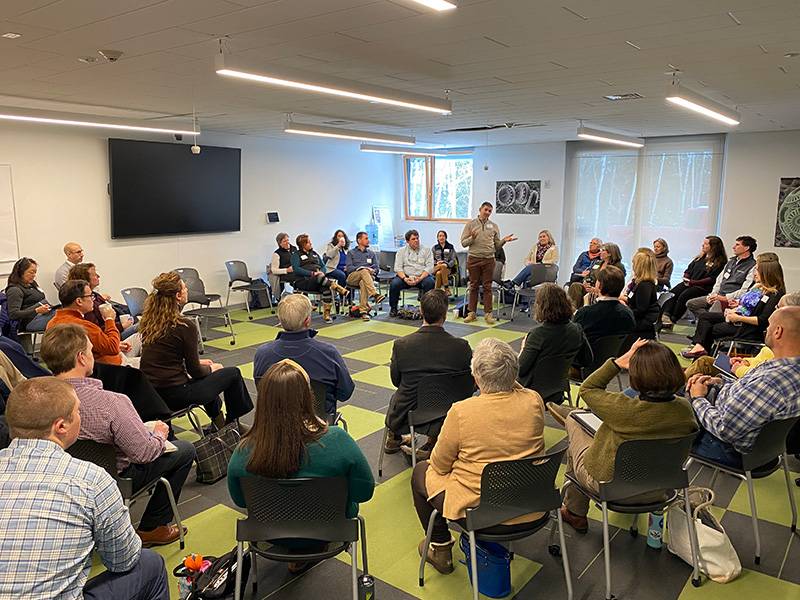 Large group of people in a meeting room