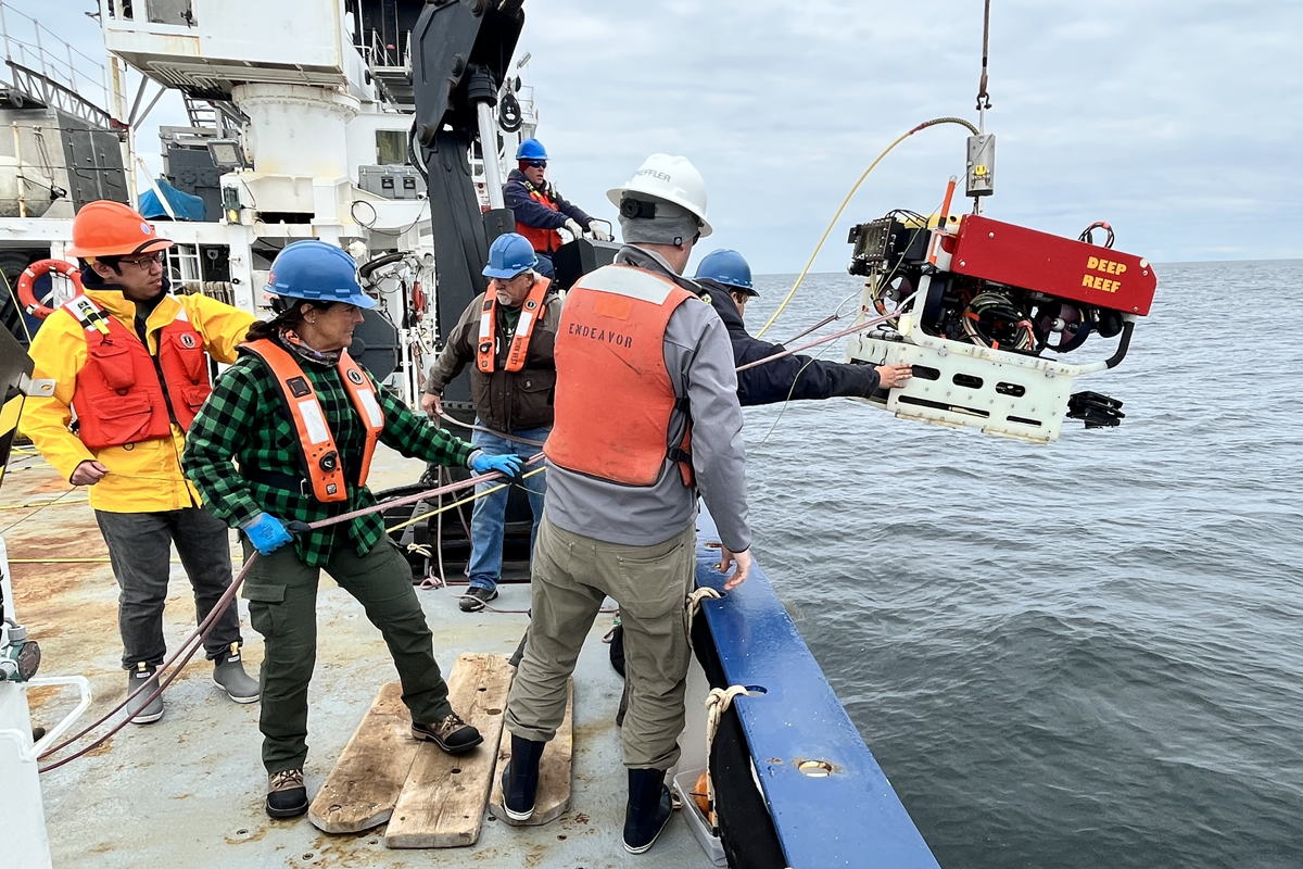 Launching a CRD from the R/V Endeavor