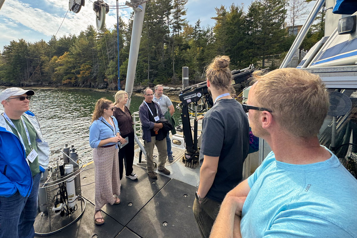 Maine Blue Economy Week participants aboard the RV Bowditch