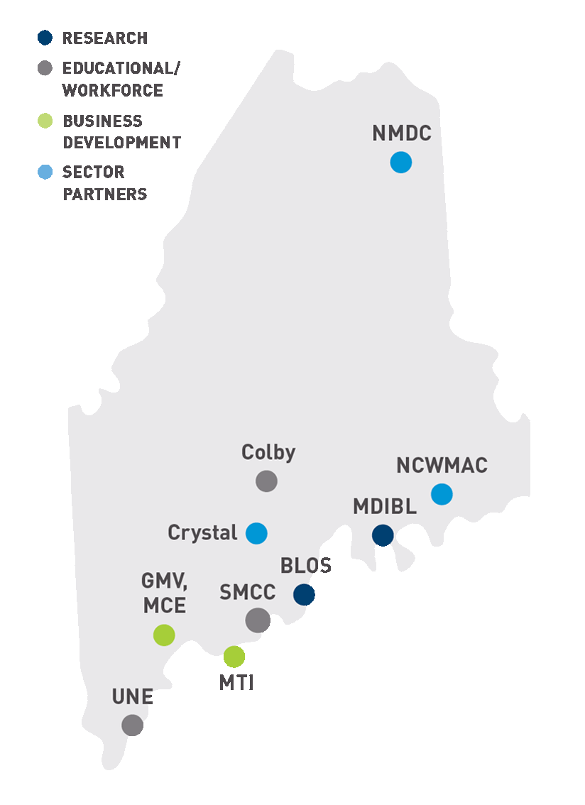 map showing MARIA partner locations