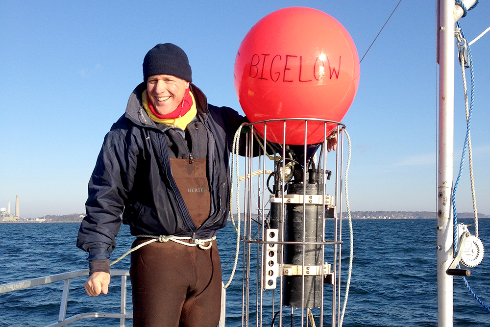 researcher on boat