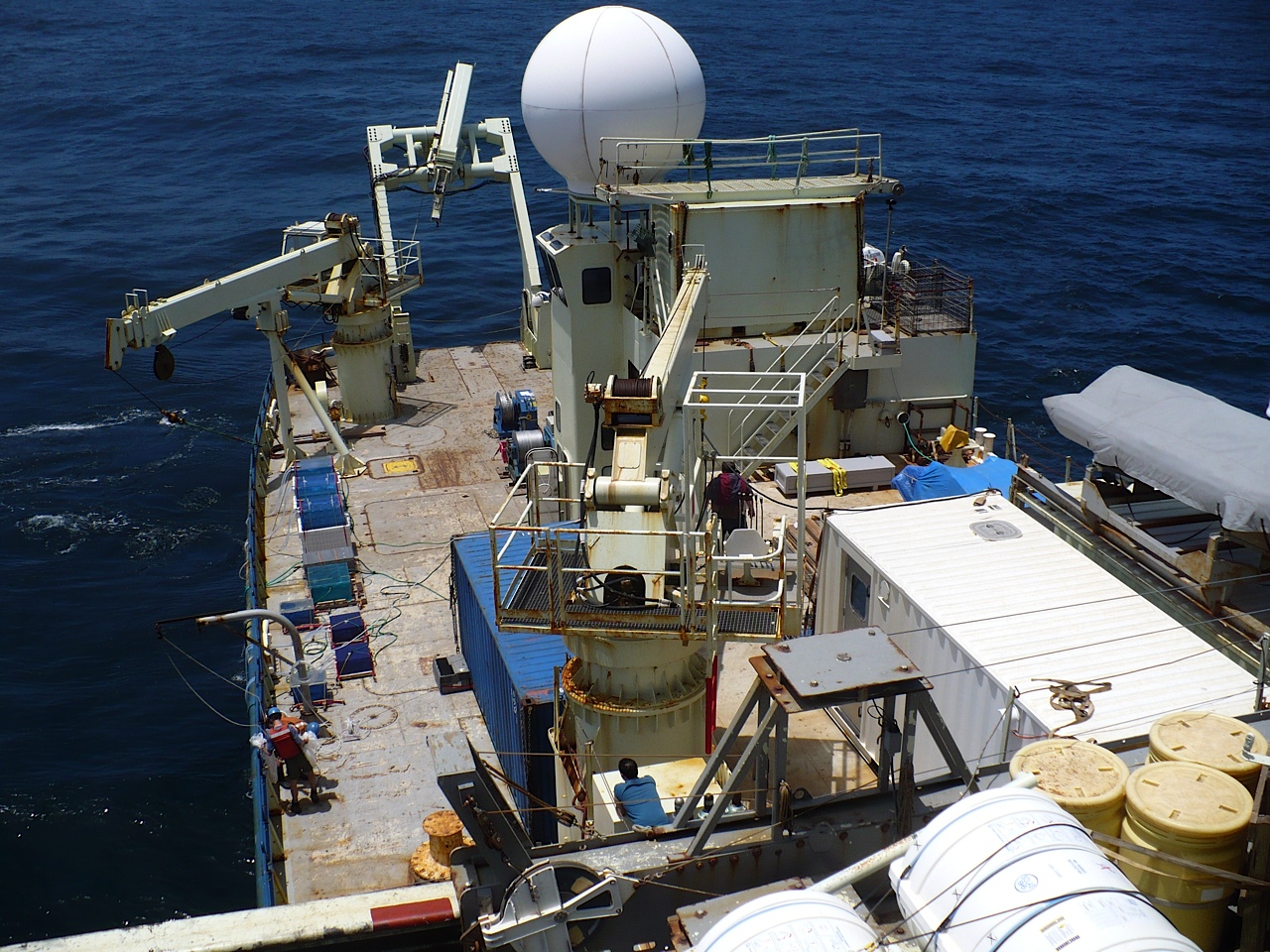 Research vessel at sea