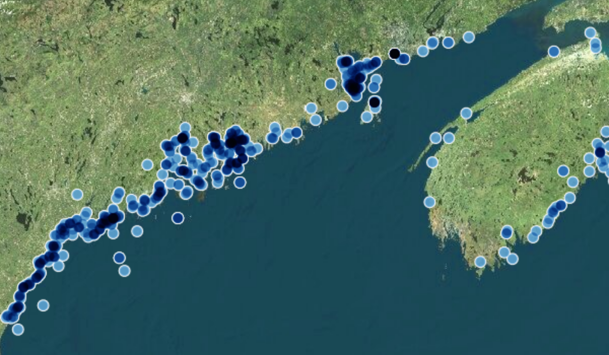 Ocean forecasting map